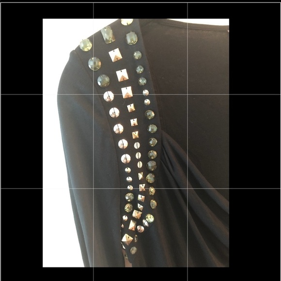 BCBGMAXAZRIA Bodycon Dress Jeweled Shoulder - Picture 8 of 16